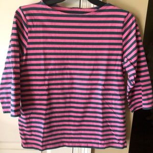 MARIMEKKO ILMA STRIPED SHIRT HOT PINK/DUSKY DARK BLUE STRIPE LARGE